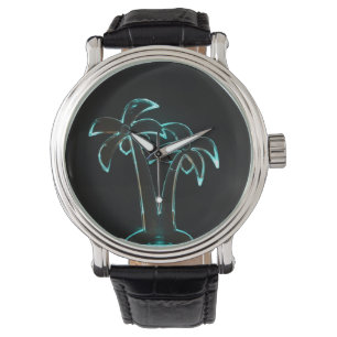 De blik van Neon laat tropische palmbomen opstaan Horloge