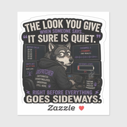 De blik wanneer iemand 'Stil' zegt Sticker (Vel)