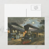 De bliksem Express-treinen, 1863 Briefkaart (Voorkant / Achterkant)