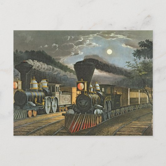De bliksem Express-treinen, 1863 Briefkaart (Voorkant)