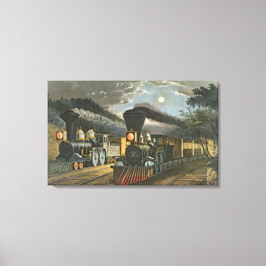 De bliksem Express-treinen, 1863 Canvas Afdruk (Voorkant)