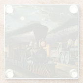 De bliksem Express-treinen, 1863 Glazen Onderzetter (Achterkant)