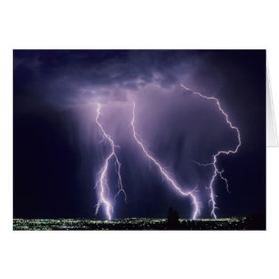 De bliksem over Salt Lake Valley, Utah.