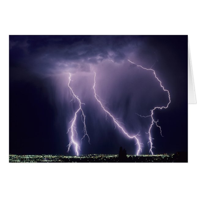 De bliksem over Salt Lake Valley, Utah. (Voorkant Horizontaal)