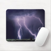 De bliksem over Salt Lake Valley, Utah. Muismat (Met muis)