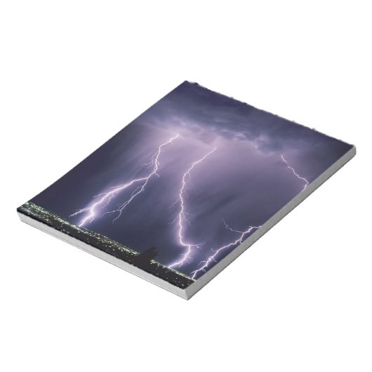 De bliksem over Salt Lake Valley, Utah. Notitieblok (Linkerzijde)