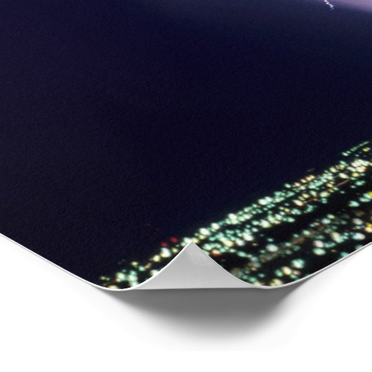 De bliksem over Salt Lake Valley, Utah. Poster (Hoek)