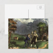 De bliksemproef met een vlieger van Benjamin Frank Briefkaart (Voorkant / Achterkant)