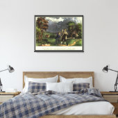 De bliksemproef met een vlieger van Benjamin Frank Canvas Afdruk (Insitu (Slaapkamer))