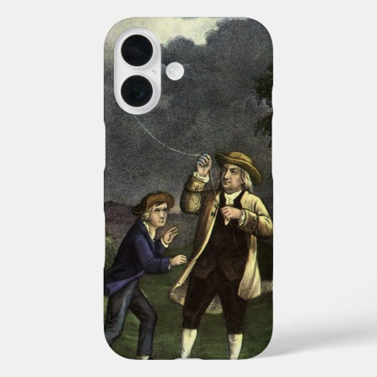 De bliksemproef met een vlieger van Benjamin Frank Case-Mate iPhone Case (Achterkant)