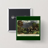 De bliksemproef met een vlieger van Benjamin Frank Vierkante Button 5,1 Cm (Voorkant /achterkant)