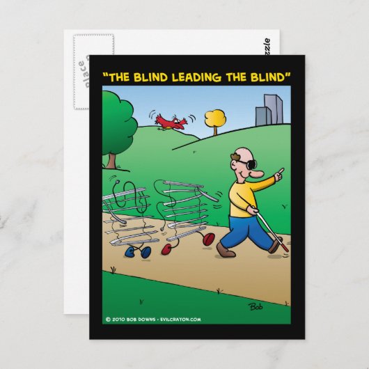 "De blinde leider van de blindheid" Briefkaart (Voorkant / Achterkant)