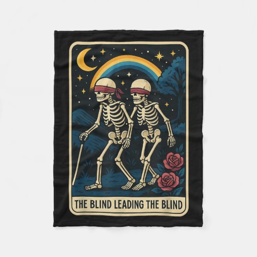 De blinde leidt de blinde Grappige Tarot Kaart Ske Fleece Deken (Voorkant)