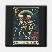 De blinde leidt de blinde Grappige Tarot Kaart Ske Magneet (Voorkant)