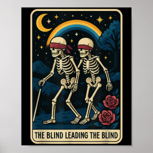 De blinde leidt de blinde Grappige Tarot Kaart Ske Poster