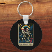 De blinde leidt de blinde Grappige Tarot Kaart Ske Sleutelhanger (Voorkant)