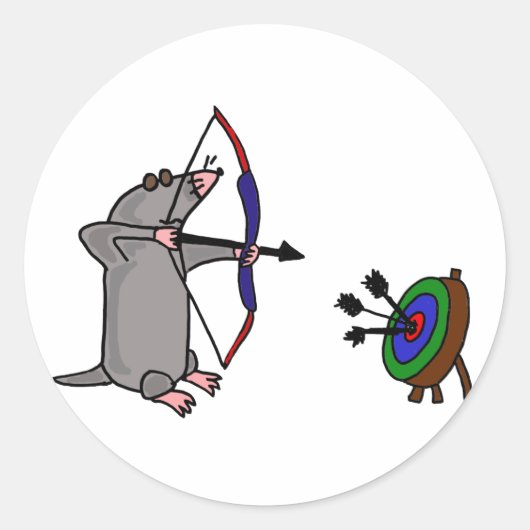DE- Blinde Mol in Boogschieten Competitie Ronde Sticker (Voorkant)