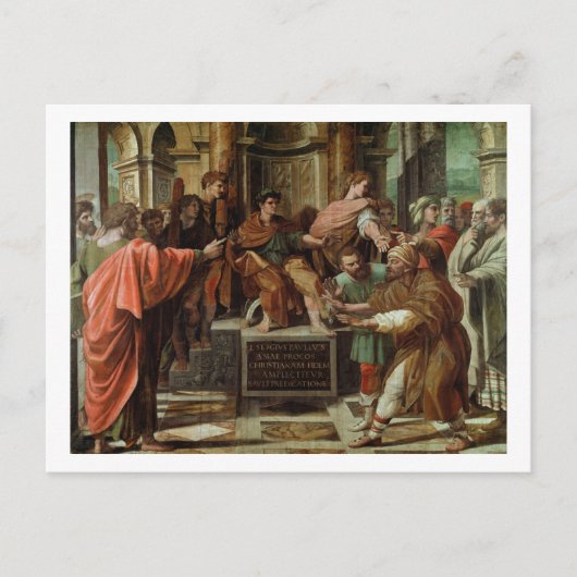 De Blinding van Elymas (cartoon voor de Sistine Ch Briefkaart (Voorkant)