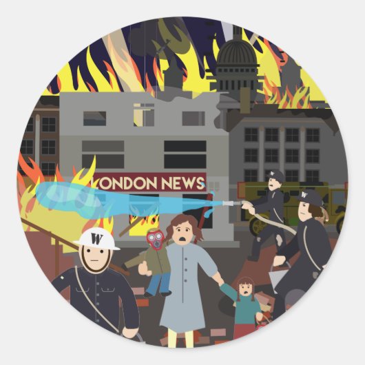 De Blitz 1940 WOII (eenvoudige geschiedenis) Ronde Sticker (Voorkant)