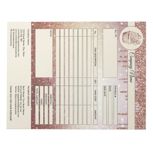 De Blocnote van de Citaat Bedrijfs van de Factuurv (Voorkant)