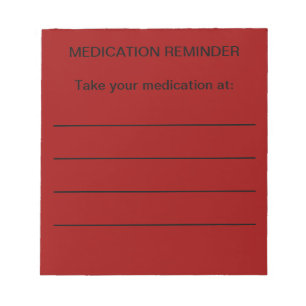 De Blocnotes van de Herinnering van het medicijn Notitieblok