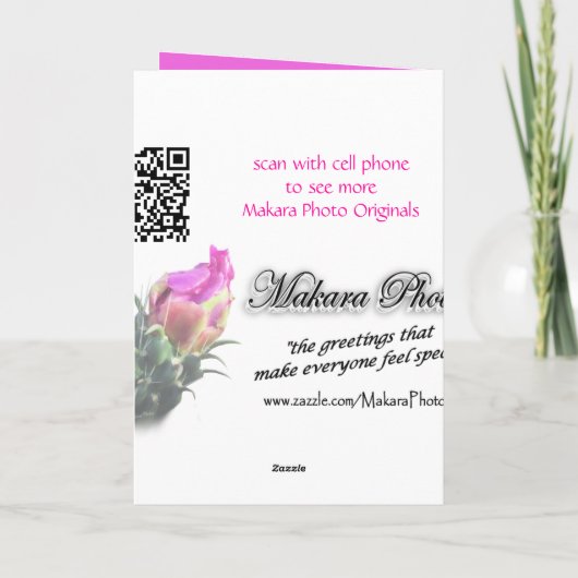 De Bloei van de cactus getWell-past voor om het Kaart (Achterkant)