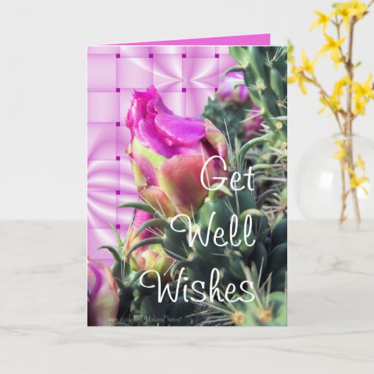 De Bloei van de cactus getWell-past voor om het Kaart (Gele Bloem)