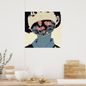 De bloei van de stilte - Surrealistische grafische Poster (Keuken)