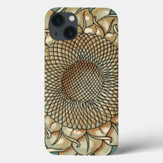 De Bloei van de zonnebloem op Blauwgroene Case-Mate iPhone Case (Achterkant)