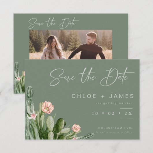 De bloeiende cactus die van de pagina de Kaart van (Voorkant / Achterkant)