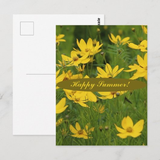 De bloeiende gele maaltijd briefkaart (Voorkant / Achterkant)