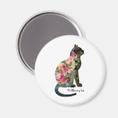 De bloeiende kat keukenmagneet magneet (Voorkant / Achterkant)
