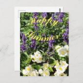 De bloeiende lavander en begonium briefkaart (Voorkant / Achterkant)