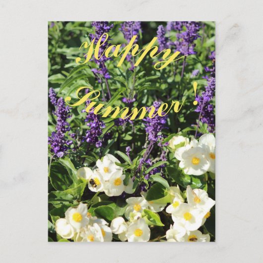 De bloeiende lavander en begonium briefkaart (Voorkant)