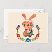 De bloeiende Poolse Bunny Briefkaart (Voorkant / Achterkant)