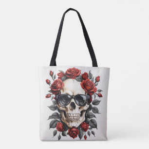 De bloeiende schedel tote bag