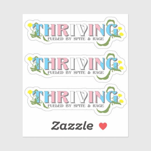 De bloeiende Trans Pride Sticker (Vel)