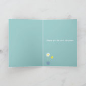 De bloem & de vlinder danken u kaarden bedankkaart (Binnen)