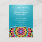 De Bloem Mandala van de energie - mollig blauw Visitekaartje (Achterkant)