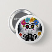 De bloem ronde button 5,7 cm (Voorkant /achterkant)