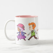 De bloem tweekleurige koffiemok (Links)