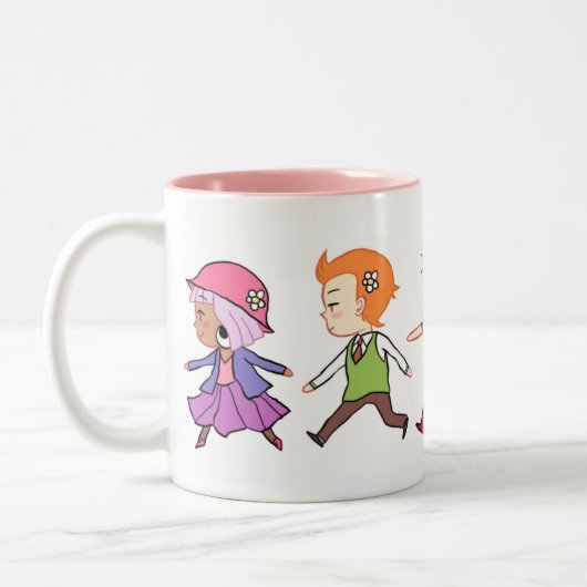 De bloem tweekleurige koffiemok (Links)