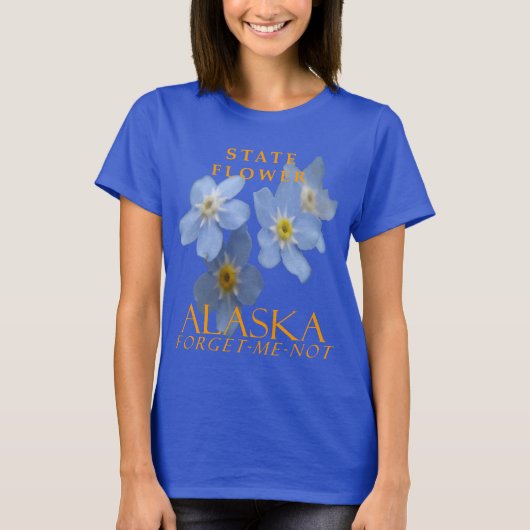 De bloem van Alaska is de Forget-Me-Not T-shirt (Voorkant)