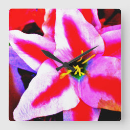 De Bloem van de hibiscus Vierkante Klok