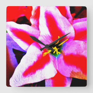 De Bloem van de hibiscus Vierkante Klok