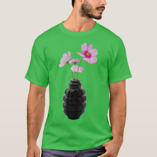 de bloem van de sticker van het vredesontwerp t-shirt