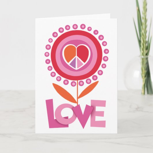De bloem van de vrede en van de LIEFDE Feestdagen Kaart (Voorkant)