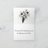 De Bloem van het edelweiss dankt u kaardt Bedankkaart (Binnen)