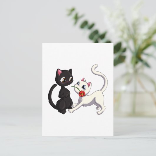 De Bloem van het kat Briefkaart (Staand voorkant)