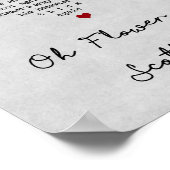 De bloem van Scotland Grey Heart Song Lyric Print (Hoek)